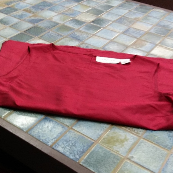 Silk 100% blouse dark red, size medium - Picture 4 of 4